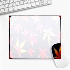 Colorful Autumn Leaves On Black Background Large Mousepads