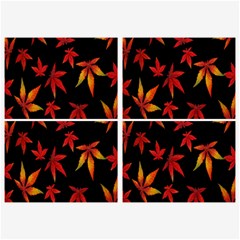 Colorful Autumn Leaves On Black Background Belt Buckles