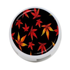 Colorful Autumn Leaves On Black Background 4-port Usb Hub (two Sides)  by Amaryn4rt