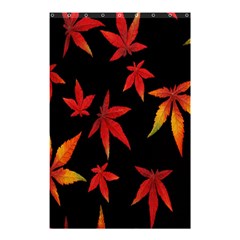 Colorful Autumn Leaves On Black Background Shower Curtain 48  x 72  (Small) 