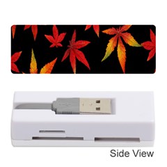 Colorful Autumn Leaves On Black Background Memory Card Reader (Stick) 