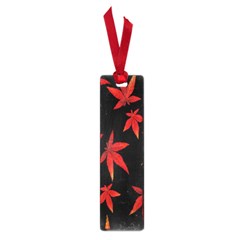 Colorful Autumn Leaves On Black Background Small Book Marks