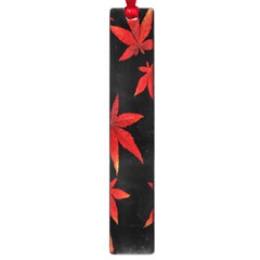 Colorful Autumn Leaves On Black Background Large Book Marks