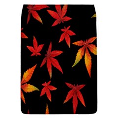 Colorful Autumn Leaves On Black Background Flap Covers (S) 