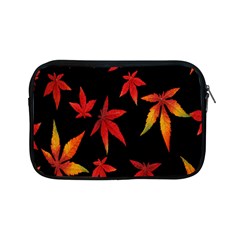 Colorful Autumn Leaves On Black Background Apple iPad Mini Zipper Cases