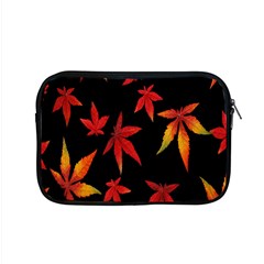 Colorful Autumn Leaves On Black Background Apple MacBook Pro 15  Zipper Case