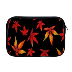 Colorful Autumn Leaves On Black Background Apple MacBook Pro 17  Zipper Case