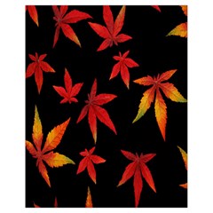 Colorful Autumn Leaves On Black Background Drawstring Bag (small) by Amaryn4rt