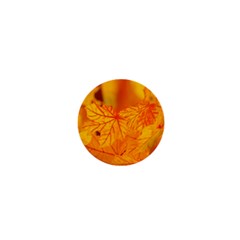 Bright Yellow Autumn Leaves 1  Mini Buttons by Amaryn4rt