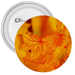 Bright Yellow Autumn Leaves 3  Buttons by Amaryn4rt