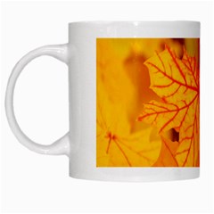 Bright Yellow Autumn Leaves White Mugs by Amaryn4rt