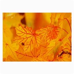 Bright Yellow Autumn Leaves Large Glasses Cloth (2-side) by Amaryn4rt