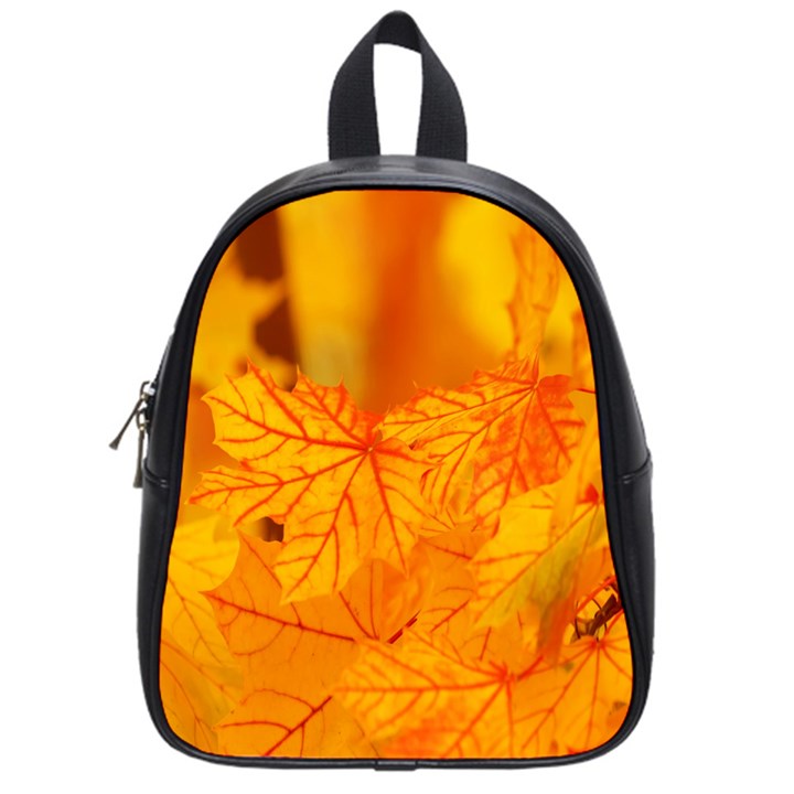 Bright Yellow Autumn Leaves School Bags (Small) 