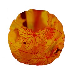 Bright Yellow Autumn Leaves Standard 15  Premium Flano Round Cushions by Amaryn4rt