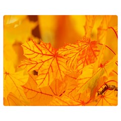 Bright Yellow Autumn Leaves Double Sided Flano Blanket (medium)  by Amaryn4rt