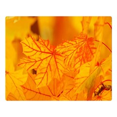 Bright Yellow Autumn Leaves Double Sided Flano Blanket (large)  by Amaryn4rt