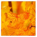 Bright Yellow Autumn Leaves Large Satin Scarf (Square) Front