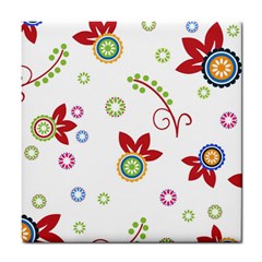 Colorful Floral Wallpaper Background Pattern Tile Coasters by Amaryn4rt