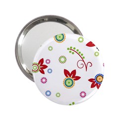 Colorful Floral Wallpaper Background Pattern 2 25  Handbag Mirrors by Amaryn4rt