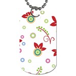 Colorful Floral Wallpaper Background Pattern Dog Tag (One Side) Front