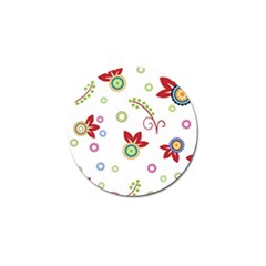 Colorful Floral Wallpaper Background Pattern Golf Ball Marker by Amaryn4rt