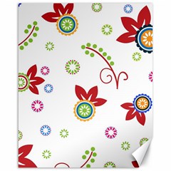 Colorful Floral Wallpaper Background Pattern Canvas 16  X 20   by Amaryn4rt