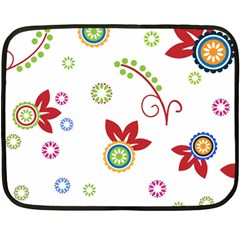 Colorful Floral Wallpaper Background Pattern Double Sided Fleece Blanket (mini)  by Amaryn4rt