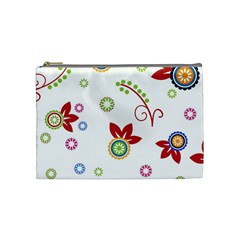 Colorful Floral Wallpaper Background Pattern Cosmetic Bag (medium)  by Amaryn4rt