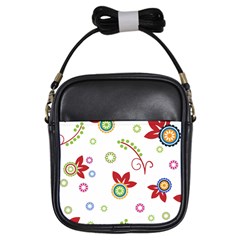 Colorful Floral Wallpaper Background Pattern Girls Sling Bags by Amaryn4rt