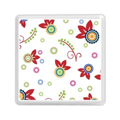 Colorful Floral Wallpaper Background Pattern Memory Card Reader (square)  by Amaryn4rt