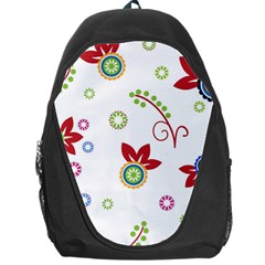 Colorful Floral Wallpaper Background Pattern Backpack Bag by Amaryn4rt