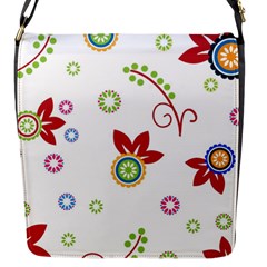 Colorful Floral Wallpaper Background Pattern Flap Messenger Bag (s) by Amaryn4rt