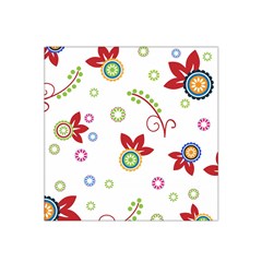 Colorful Floral Wallpaper Background Pattern Satin Bandana Scarf by Amaryn4rt