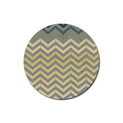 Abstract Vintage Lines Rubber Round Coaster (4 Pack)  by Amaryn4rt