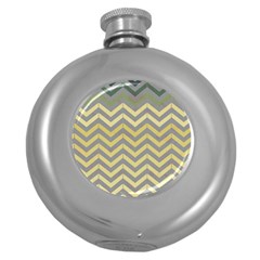 Abstract Vintage Lines Round Hip Flask (5 Oz) by Amaryn4rt