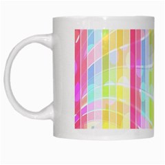 Colorful Abstract Stripes Circles And Waves Wallpaper Background White Mugs by Amaryn4rt