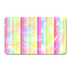 Colorful Abstract Stripes Circles And Waves Wallpaper Background Magnet (rectangular) by Amaryn4rt