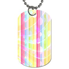 Colorful Abstract Stripes Circles And Waves Wallpaper Background Dog Tag (one Side) by Amaryn4rt