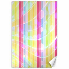 Colorful Abstract Stripes Circles And Waves Wallpaper Background Canvas 12  X 18   by Amaryn4rt