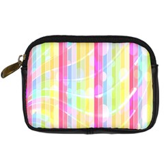 Colorful Abstract Stripes Circles And Waves Wallpaper Background Digital Camera Cases by Amaryn4rt