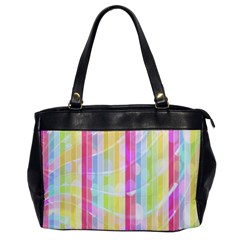 Colorful Abstract Stripes Circles And Waves Wallpaper Background Office Handbags by Amaryn4rt