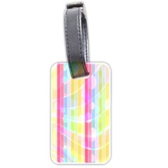 Colorful Abstract Stripes Circles And Waves Wallpaper Background Luggage Tags (two Sides) by Amaryn4rt