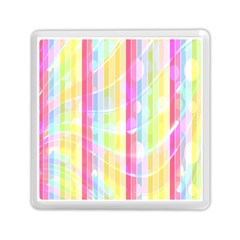 Colorful Abstract Stripes Circles And Waves Wallpaper Background Memory Card Reader (square)  by Amaryn4rt