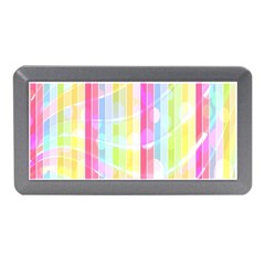 Colorful Abstract Stripes Circles And Waves Wallpaper Background Memory Card Reader (mini) by Amaryn4rt