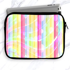 Colorful Abstract Stripes Circles And Waves Wallpaper Background Apple Ipad 2/3/4 Zipper Cases by Amaryn4rt