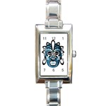 Mask Rectangle Italian Charm Watch Front