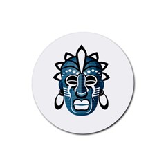 Mask Rubber Coaster (round)  by Valentinaart