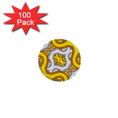 Fractal Background With Golden And Silver Pipes 1  Mini Buttons (100 pack) 