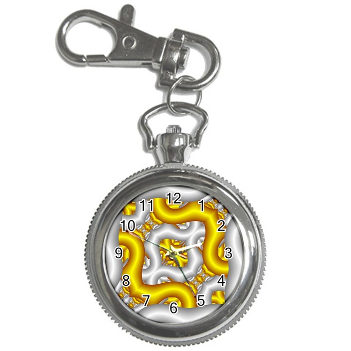 Fractal Background With Golden And Silver Pipes Key Chain Watches