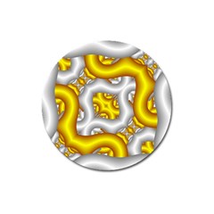 Fractal Background With Golden And Silver Pipes Magnet 3  (Round)